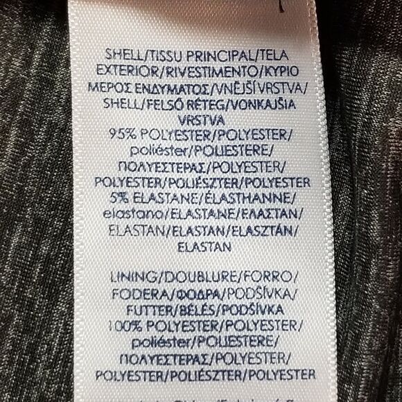 Chaps L Dress Gray 3/4 Sleeve Stretch Ruched Lined Career Office Classic Preppy - Picture 7 of 10